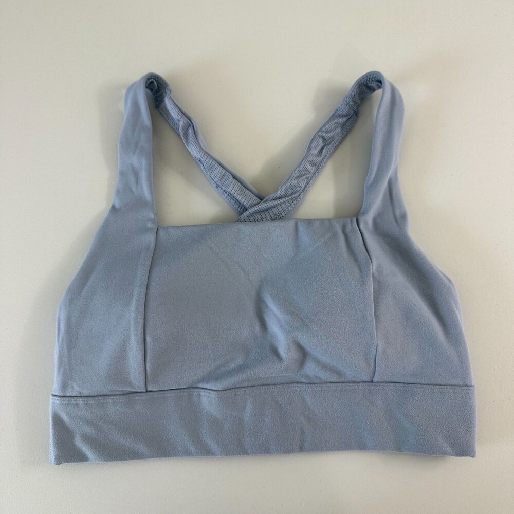 All In Motion Women's Light Blue Square Neck Criss Cross Sports Bra Size S Small